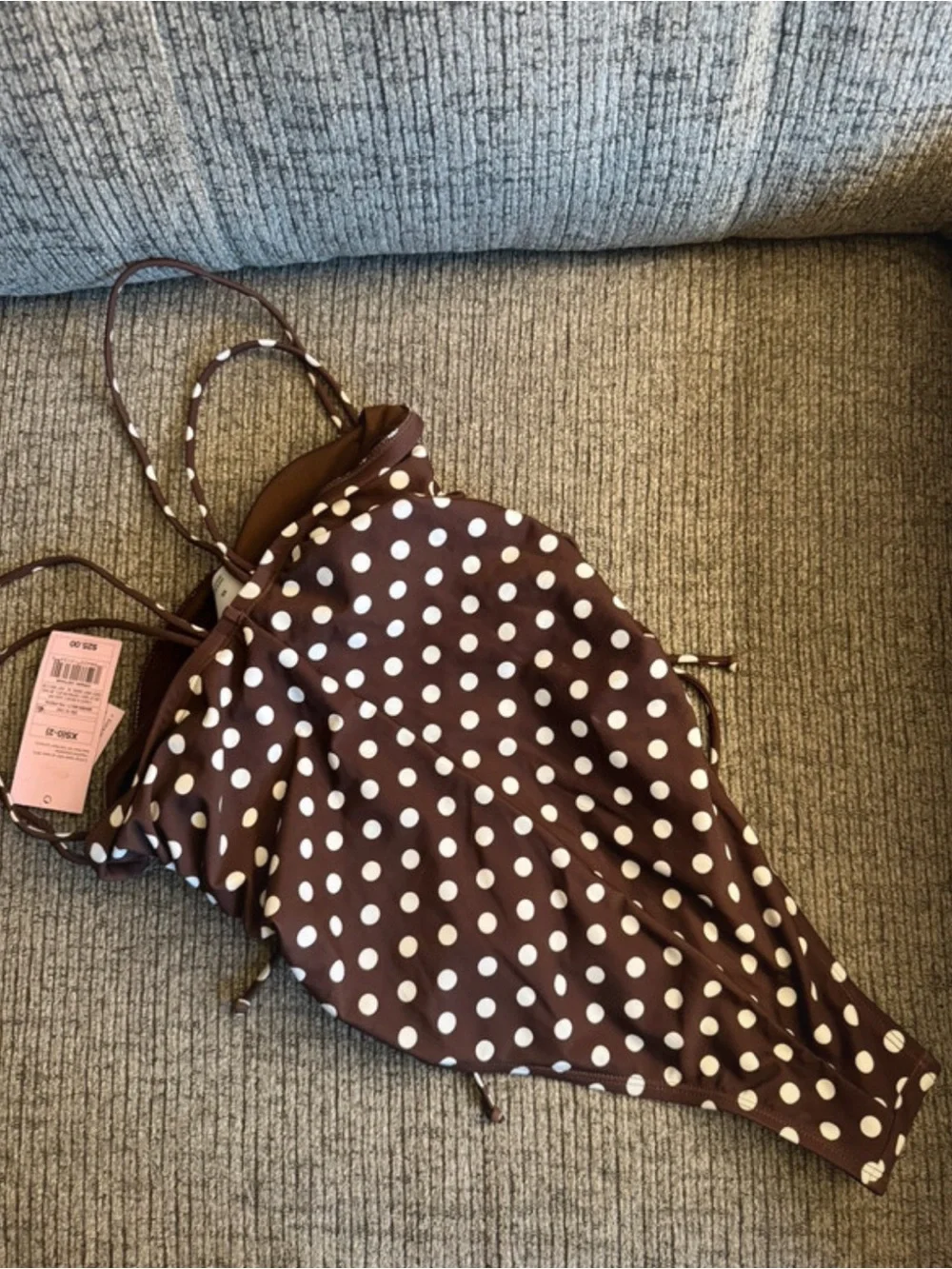 Classic Polka Dot Brown One-Piece Swimsuit